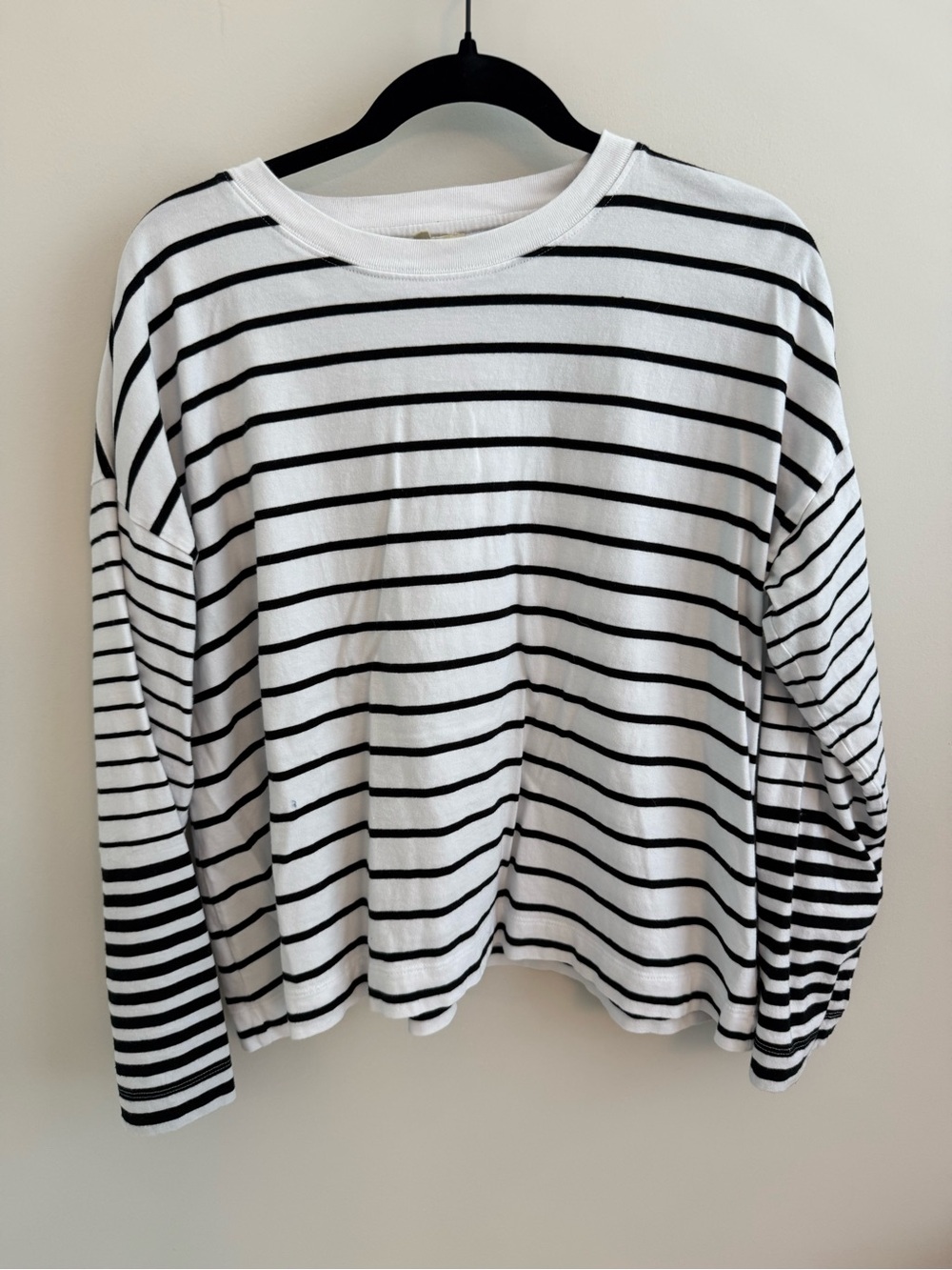 Madewell Black & White Striped Long-Sleeve Tee